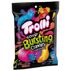 Sour Bursting Crawlers Trolli Gummy Worms 4.25 oz